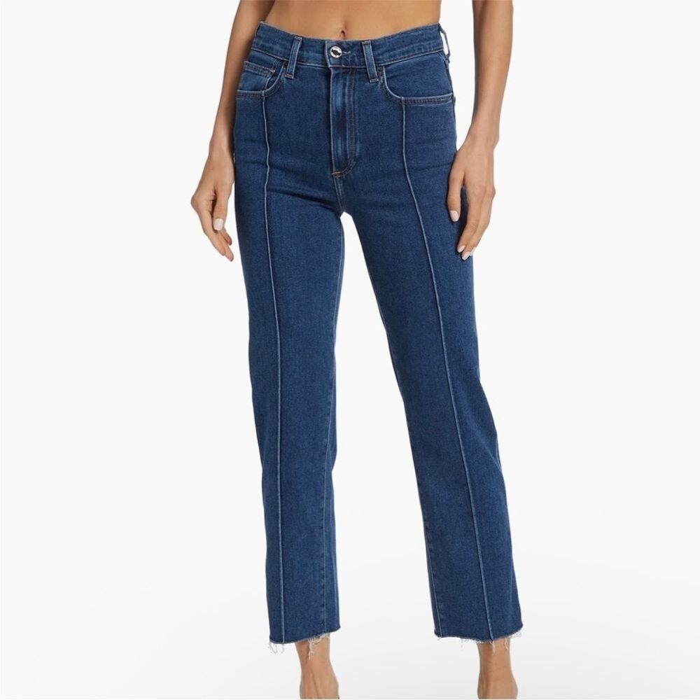 Le Jean Amelia Pleated Straight-Leg Jeans Sz 30